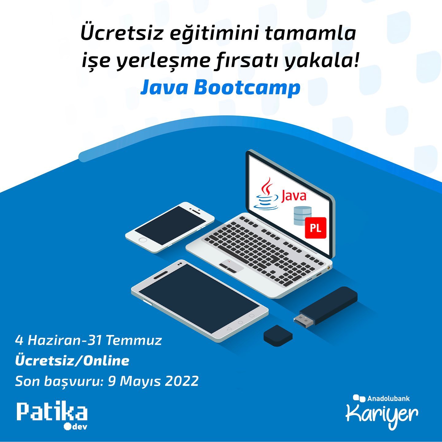 Ücretsiz eğitimini tamamla işe yerleşme fırsatı yakala! Java Bootcamp